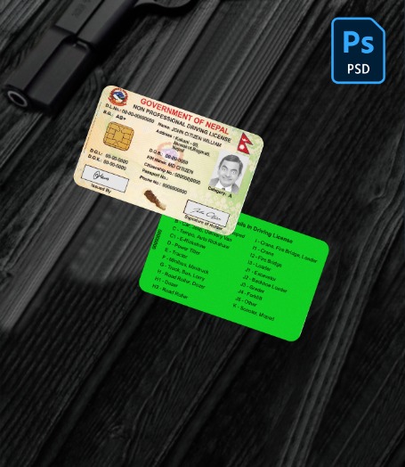 Nepal smart driving license PSD